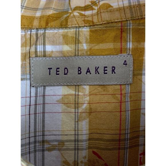 Men’s Ted Baker Rare SAMPLE short sleeve Shirt plaid size 4 Large 6236 - Picture 5 of 11